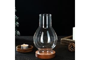 ALSOLIFE Hurricane Candle Holders for Tealight & Pillar Clear Glass Candle Holder,Hand Blown Glass Candle Holder for Table Centerpiece & Home Decor