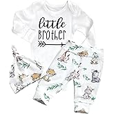 AGAPENG Baby Boy Clothes Newborn Boy Outfits Infant Letter Print Romper Long Pants Hat 3PCS Baby Boy's Clothing