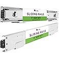 HOLDN’ STORAGE Sliding Rails - Pair of Heavy Duty Drawer Rails. 21 Inch Full Extension Pull Out Tracks Replacement with Smooth Sliding System and Chrome Finished