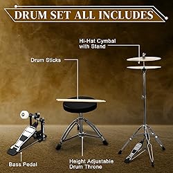 Ktaxon 22 Inch Adult Drum Set, 5-Piece Full-Size