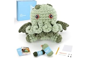 CROCHET BOX Crochet Kit for Beginners Adults - Cthulhu Easy Animals Starter Set for Adults and Kids (12+), Knitting Kit with 