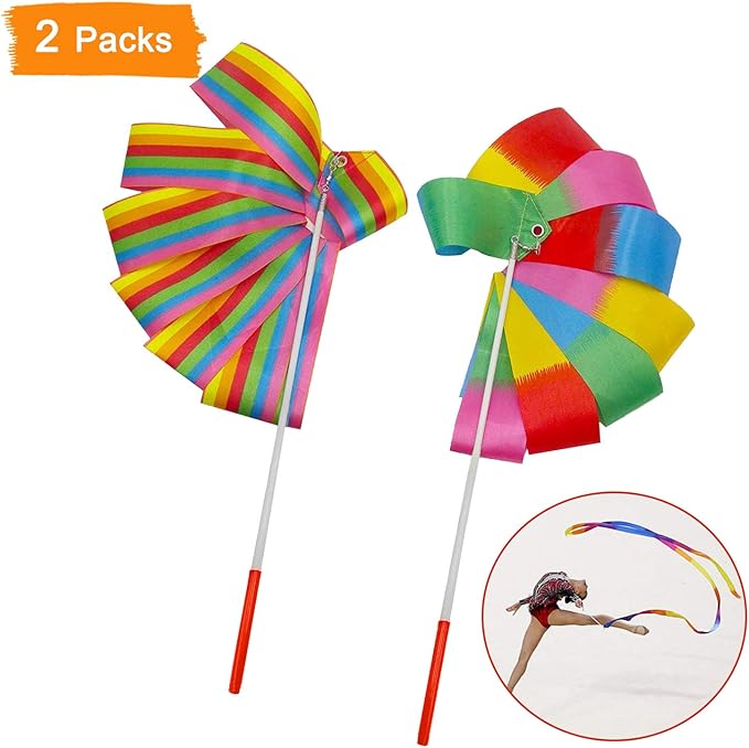 Bunte Tanzbänder Set - 3 Gymnastikbänder Mit Stäben Für Kinder Ab 3 Jahren