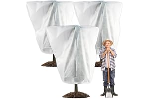 Meekear 3 Packs Plant Cover, 7 Ft x 6 Ft Frost Winter Protection Tree Wrap Bag, Cold Weather Protection Cloth Cover Outdoor for Growing Season Extension and Freezing Protection