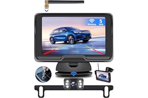 Tenpmas Wireless Backup Camera Plug-Play 5 inch HD 1080P Back Up Camera 6 LED Light Rear View Camera No-Delay Reverse Camera 