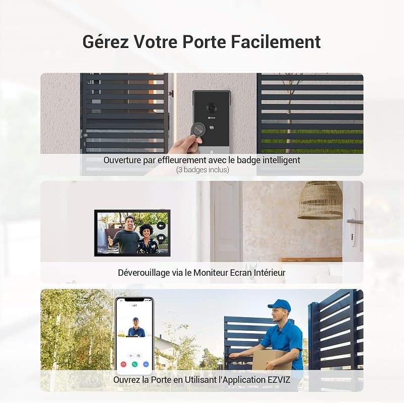 2K Interphone Video, Visiophone Filaire WiFi 2.4/5Ghz CP7