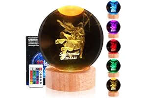 DCG Center, Zodiac Signs Crystal Ball Night Light, 3D Crystal Ball Night Light, Crystal Night Lamp for Kids, Decorations Gifts for Men, Women, Kids, Boys, Girls, Teens, Horoscope Lamp (Sagittarius)