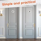 AIFIZO Brushed Aluminium Toilet Sign Set of 2 Self Adhesive 75mm Men Women view 6
