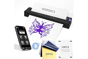 DODOXCX Tattoo Stencil Printer for Tattoo Beginners&Artists,Portable Wireless Bluetooth Thermal Inkless Tattoo Printer Machine Compatible with Phone/Pc,with 3pcs Tattoo Transfer Paper and 10 Thermal Paper
