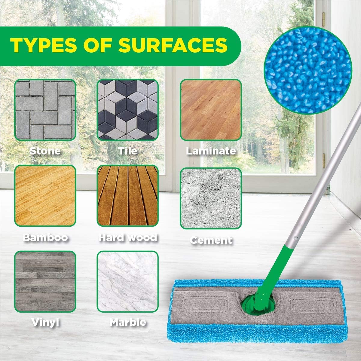 Millifiber Mop Refills (Pack of 2) Washable Reusable Microfiber Mop Pads Compatible with Swiffer Sweeper. Mop Replacement Cover.: Health & Personal Care