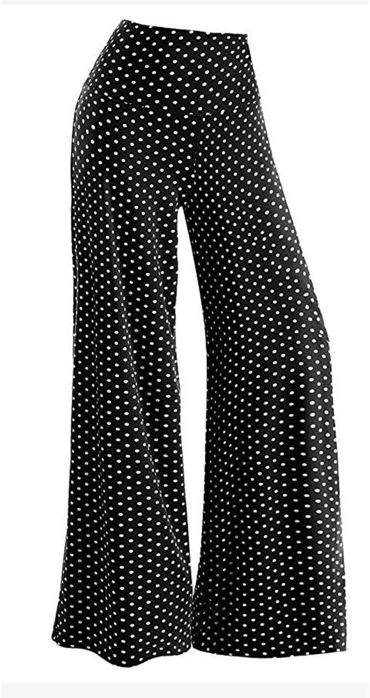 white polka dot trousers