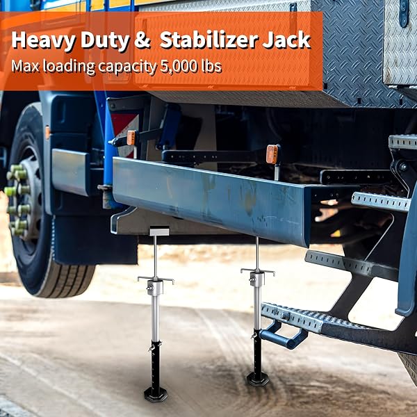 BUYGOE RV SLIDE OUT SUPPORT JACKS, HEAVY DUTY QUICK LIFT SLIDE OUT STABILIZER UP TO 5000 LBS CAPACITY EACH,SET OF 2 TRAVEL TRAILER STABILIZERS FOR TRAVEL CAMPER RV HEIGHT ADJUSTABLE FROM 16″ TO 34″