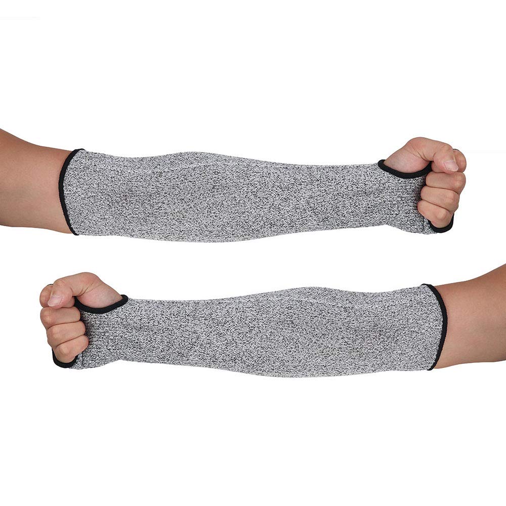 2PCS Arm Protective Sleeves,Cut Resistant Sleeves with Thumb Hole Heat Resistant Anti Abrasion Safety Arm Guard for Garden Kitchen Farm Work