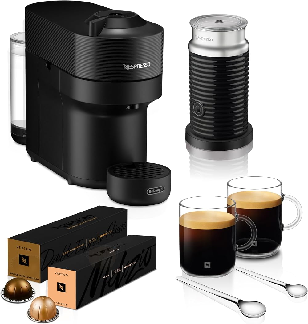 Nespresso Vertuo Pop Barista Coffee Machine Bundle DeLonghi ENV90.B+Caps