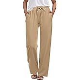 ANRABESS Womens Casual Pants Summer High Waist Drawstring Loose Fit 2026 Beach Lightweight Comfy Lounge Trousers with Pockets