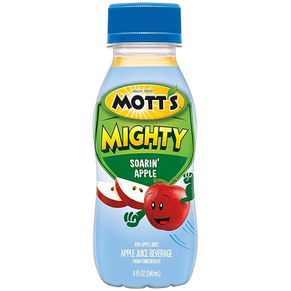 MOTT’S MIGHTY SOARIN’ APPLE JUICE DRINK, 8 FL OZ BOTTLES, 6 PACK