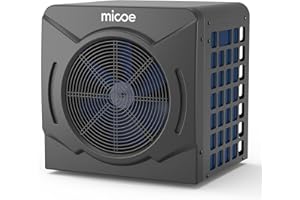 MICOE 17000 BTU Energy Efficient Electric Pool Heat Pump for Above Ground Pools Up to 15ft (8/11/15ft) & 5,000 Gallons, Swimming Pool Heater with Easy Install Kit,110V/120V