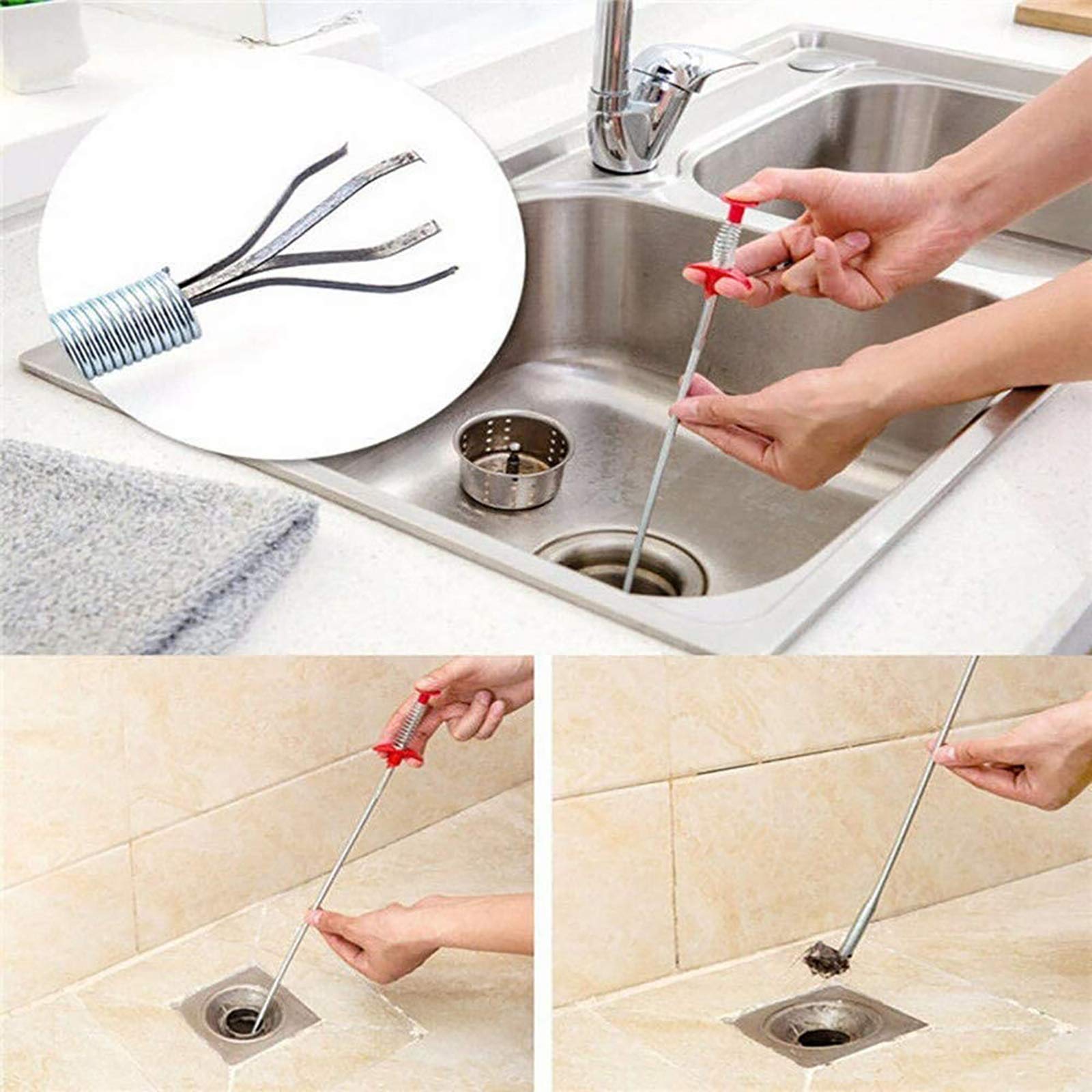 Drain Clog Remover, Hair Cleaning Tool for Shower, Sink & Bath by Drain Hari
