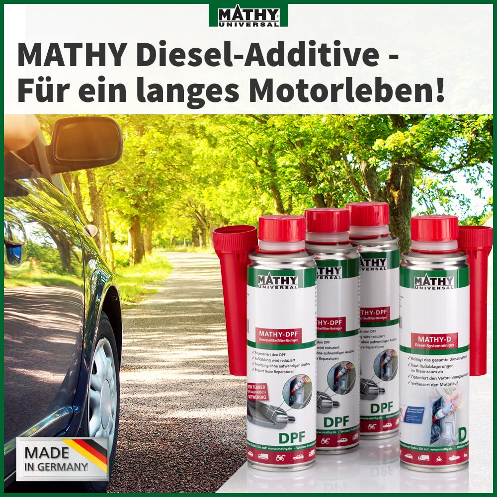 MATHY-DPF Partikelfilter Reiniger Diesel (300 ml) - hochwirksamer DPF Reiniger - Diesel Systemreiniger für Dieselmotoren - Diesel Additiv 7