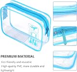 BEHAHAI Clear Toiletry Bag Transparent TSA Approved Blue Makeup Travel Organizer view 2