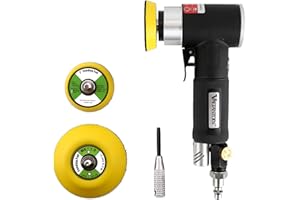 VALIANTOIN Valianto 2" 3" Mini Air Sander, Pneumatic Sander Random Orbital Eccentric Dual Action Polisher with M6 Thread Plate (2" and 3"),- Adjustable Airflow Valve - US Connector