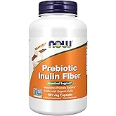 Now Foods Supplements, Prebiotic Inulin Fiber, Intestinal Support*, Nourishes Friendly Bacteria*, Made with Organic Inulin, 180 Veg Capsules