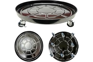 Choclaif Plant Caddy with Wheels, 3 Pack Black Heavy Duty Plant Stand with Universal Wheels, Round Pot Trolley for Indoor Outdoor (20)