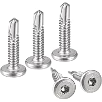 Sourcing Map 25Pcs #10 X 2" Self Drilling Screws, 410 Stainless Steel