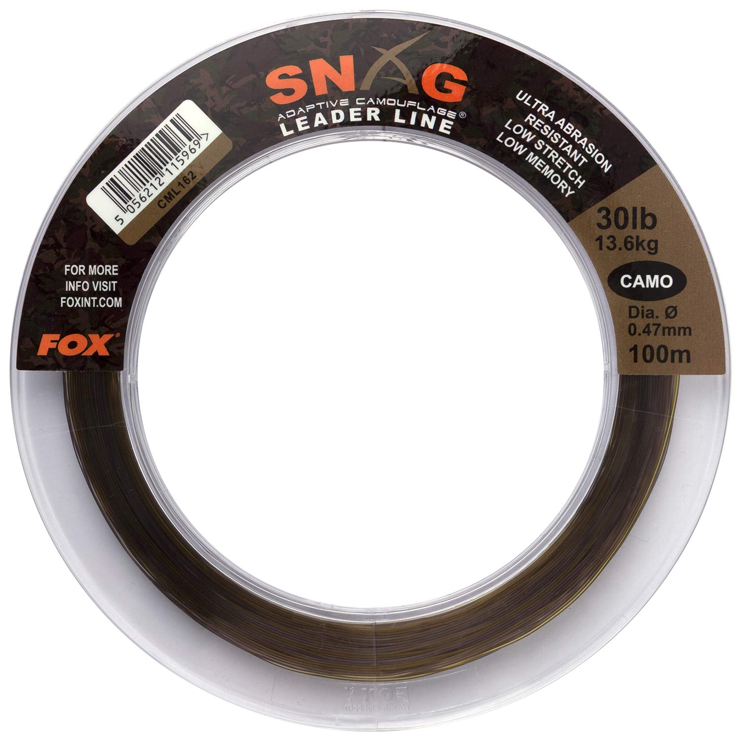 Hull Angling Centre Fox Snag Leader camo 50lb (0.66mm) x 80M CML162