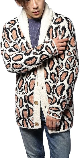 Amazon Evenflow イーブンフロウ メンズ カーディガン レオパード Evf27 カーディガン 通販