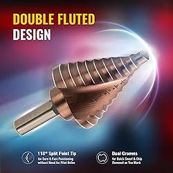 ZELCAN Cobalt Added M35 Step Drill Bit, Spiral Step