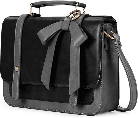 women's pu detachable bow briefcase