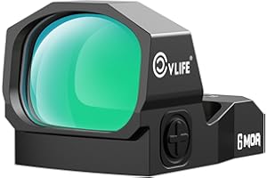 CVLIFE WolfCovert Motion Awake 6 MOA Pistol Red/Green Dot Sight for RMR, 1.1" Large Lens Red Dot Scope for Full-Sized Pistols, Open Reflex Optics Sight with Adapter for MOS & 21MM Picatinny