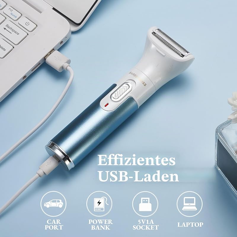3-in-1 Elektrorasierer für Damen, elektrischer Rasierer für Frauen, schmerzfrei, tragbar, wiederaufladbar, für Gesicht, Arm, Bein, Achselhöhle und Bikini, Haarentfernungs-Trimmer QR-8082