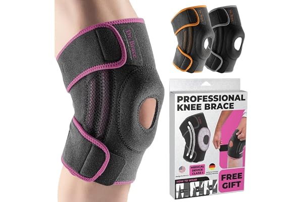 DR. BRACE ELITE Knee Brace with Side Stabilizers & Patella Gel Pads for Maximum Knee Pain Support and fast recovery for men a