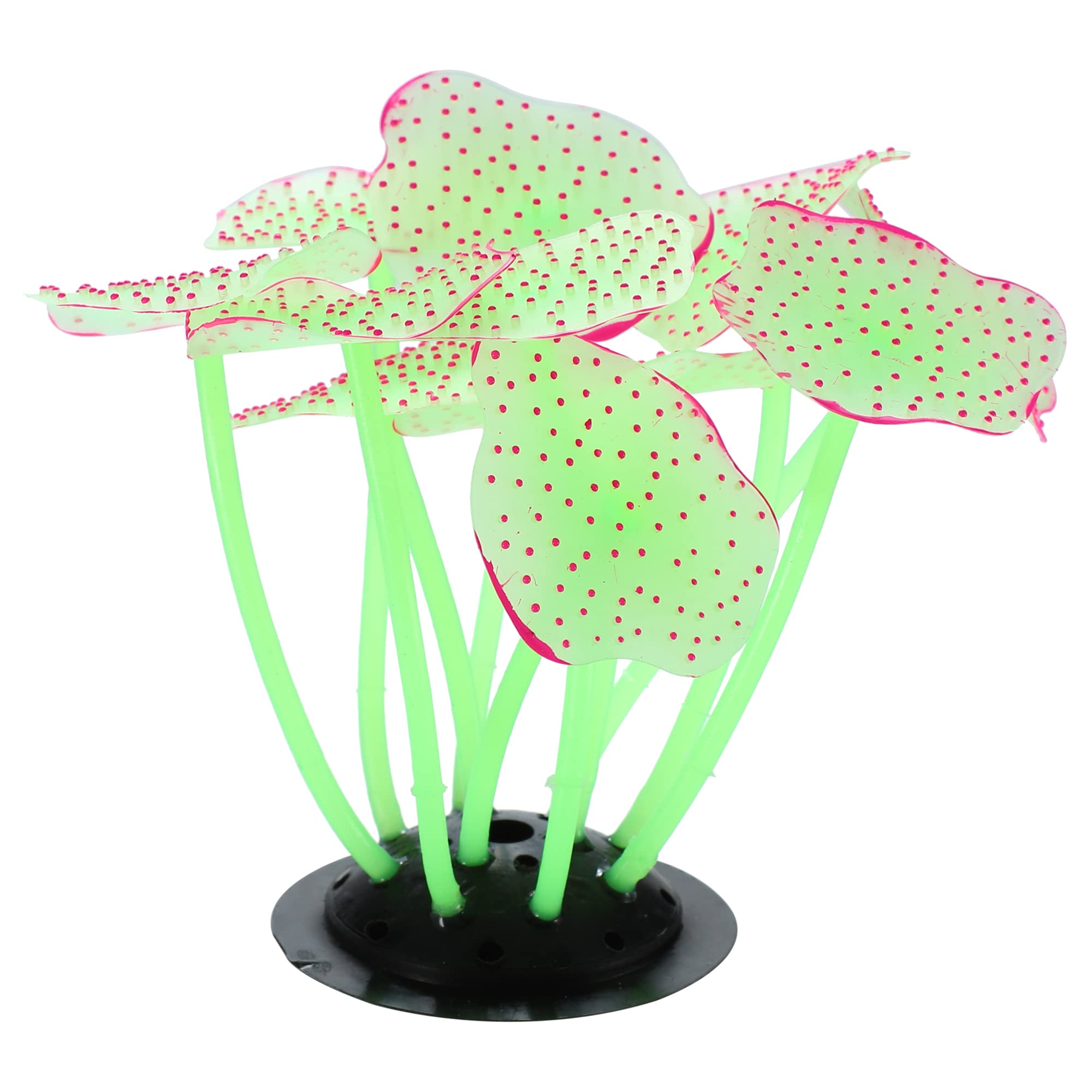 VOCOSTE Silicone Glowing Aquarium Mushroom Coral, for Fish Tank, Green