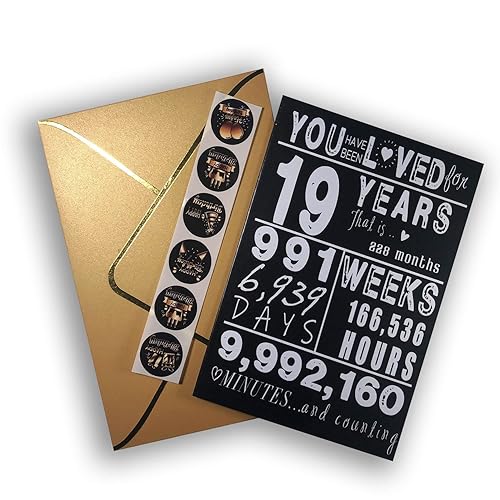 Sutjxc Cheers to 19th Birthday Cards for Teens Unique Bday Gift Ideas for  19 Year Old Girls, Boys, Granddaughter, Grandson, Niece, Son, Daughter