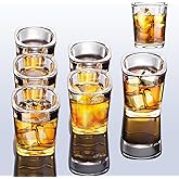 GOSDENG 6 Pack Heavy Base Shot Glasses Set, 2.2 oz Clear Tequila Square Shot Glass Bulk, Espresso Shot Glass for Vodka, Whiskey, Tequila, Espressos, Spirits & Liquors