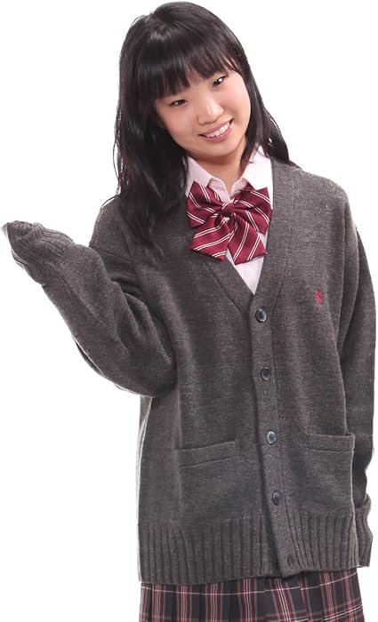 Amazon Co Jp ビバリーヒルズ スクールカーディガン Kp912 チャコールグレー Sサイズ 服 ファッション小物
