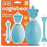 oogiebear All-in-One Baby Nose &amp; Ear Care Breathing Kit, 2 Pieces, Blue | Snot Buster&trade; Nasal Aspirator &amp; Nose Cleaner, Safe Mucus &amp; Dual-Ended Ear Wax Remover Newborns, Infants &amp; Toddlers, BPA-Free