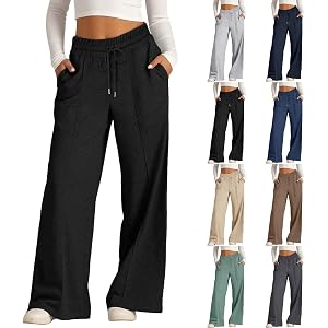 cxzeqwoke Sweatpants for Girls Baggy Wide Leg Sweat Pants Oversized Drawstring Elastic Waist Joggers Kids Cute Fall Clothes