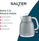 Salter Retro Grey 1.7L Kettle 3KW Rapid Boil 360° Base Auto Shut-Off view 2