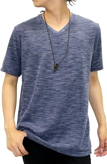 Amazon オーバルダイス Tシャツ ネックレス セット 半袖 ゆる Vネック 無地 メンズ Tシャツ カットソー 通販