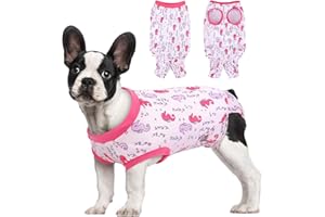 Keggs Dog Recovery Suit After Surgery, Medium (Back:12.6'', Chest:19.7'') Surgery Recovery Suit for Male and Female Dogs Cats, Anti Licking Dog Onesie After Spay Neuter E-Collar & Cone Alternative