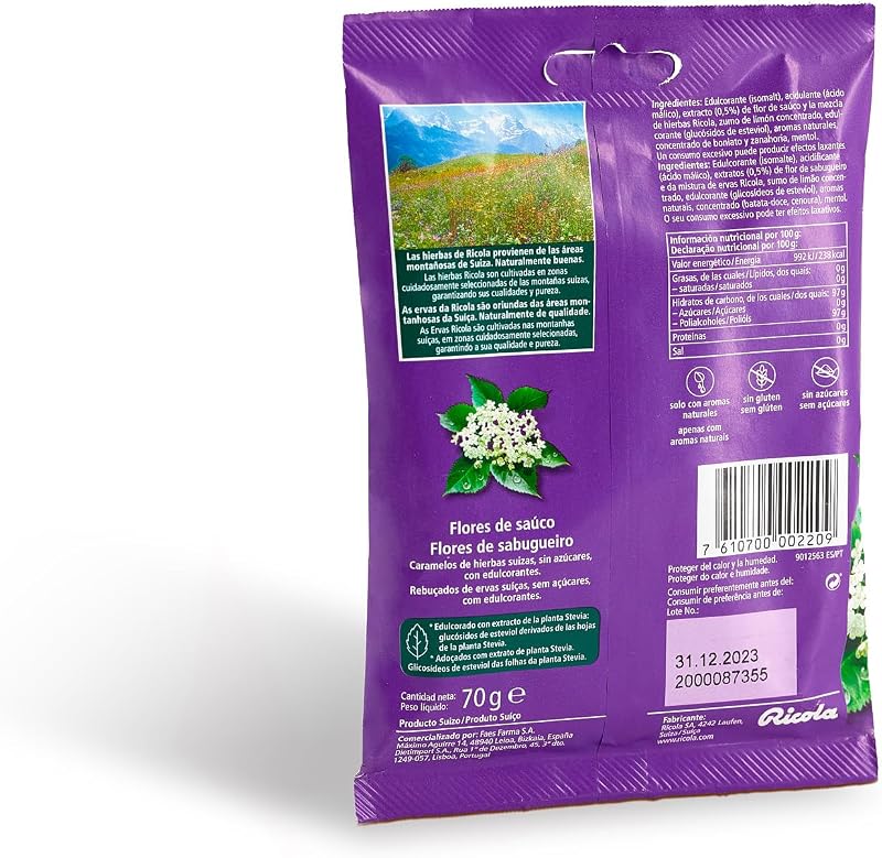 - Flor de Saúco, Caramelos Duros Sin Azúcar, 70 g