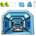 VEVOR 28x16x11ft Inflatable High Powerful 750W+950W Blowers Spray Booth Paint Air Filter System for Car Parking Tent Workstation Motorcycle Garage, 281611ft /8.553m, Blue