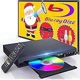 New Blu-Ray DVD Player for TV, HD Disc Player with HDMI AV Cables, Home Theater CD DVD Player Built-in PAL NTSC System with H