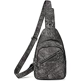 FALAN MULE Crossbody Bags for Women Trendy Leather Sling Chest Bag Fanny Packs for Women