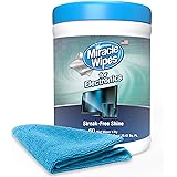 MiracleWipes for Electronics Cleaning - Screen Wipes Designed for TV, Phones, Monitors and More - Includes Microfiber Towel -