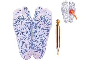 BUATKONTLY Serenity Steps Reflexology Socks Set, Acupressure Reflexology Socks with Massage Tool, Five Toe Separate Socks Foot Reflexology Socks for Women and Men, Beginner Acupoint Massage Tools (Men-Set B)