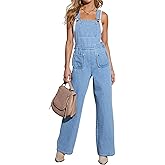 POTILI Women Denim Overalls Bib Baggy Overall Jumpsuit Straight Wide Leg Stretchy Jean Pants Fashion 2025
